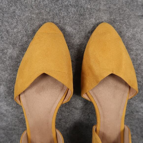 Old Navy Shoes Womens 8 Flats Slip On Skimmer D'Orsay Casual Yellow Almond Toe - Picture 7 of 11